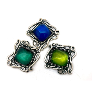 Anhänger Ø 5 mm, versilbert mit Strass verschiedene Farben