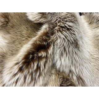 Lammfell melliert , Braun mit hellen Spitzen