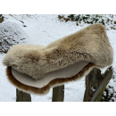 Lammfell melliert , Braun mit hellen Spitzen