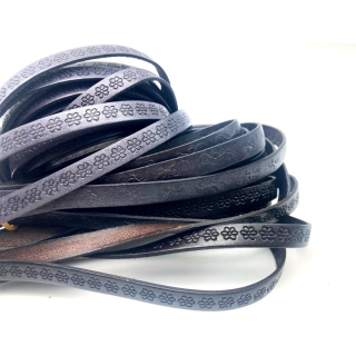 Rindlederband flach mit Prägung 10 mm, verschiedene Varianten
