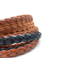 Lederband flach geflochten 14 mm, verschiedene Farben