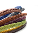 Lederband flach geflochten 15 mm, verschiedene Farben