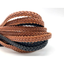 Lederband flach geflochten 11 mm, verschiedene Farben