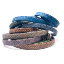 Lederband flach geflochten 17-20  mm, verschiedene Farben
