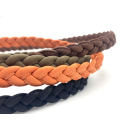 Lederband oval genäht und geflochten, 13 mm...