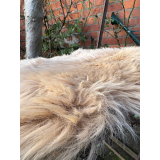 Quadratisches Sitzkissen Lammfell taupe