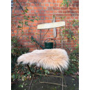 Quadratisches Sitzkissen Lammfell taupe