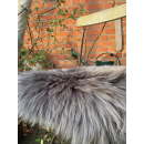 Quadratisches Sitzkissen Lammfell dunkelgrau