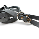 Hundeleine Helgoland Messing vernickelt, Grau 3 Meter