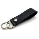Schlüsselanhänger Handmade aus Leder schwarz, mit Zierteil Ornament