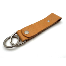 Schlüsselanhänger Handmade aus Leder natur, Zierteil Ornament mít Strass