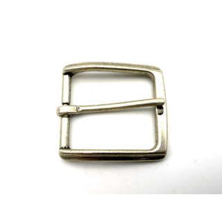 Halbschnalle 35 mm, Messing altsilber poliert