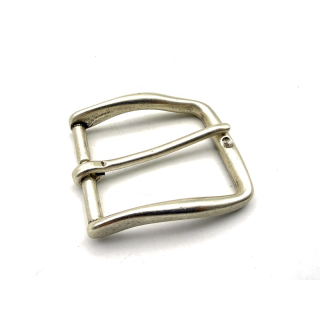 Halbschnalle 35 mm, Messing altsilber poliert