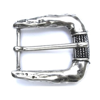 Halbschnalle 40 mm, altsilber poliert