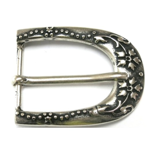 Halbschnalle 40 mm, altsilber poliert