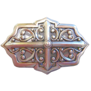 Koppel-Gürtelschnalle " Kreuz" 40 mm, versilbert