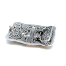 Motiv-Koppel- Gürtelschnalle "Lilie" 40 mm, versilbert