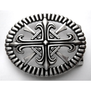 Koppel-Gürtelschnalle 40 mm, versilbert