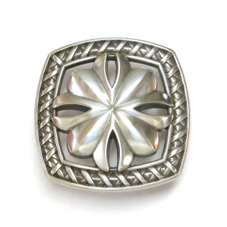 Koppel-Gürtelschnalle 40 mm, versilbert