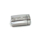 Magnetverschluss 12 mm, Edelstahl mit Strass Applikation