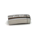 Magnetverschluss 12 mm, Edelstahl mit Strass Applikation