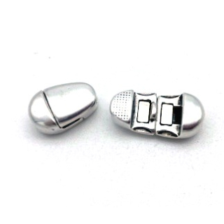 Magnetverschluss 5 mm, Messing versilbert