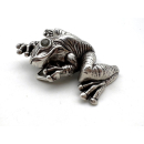 Motiv-Koppel-Gürtelschnalle "Froggy" 40 mm, versilbert mit Strass