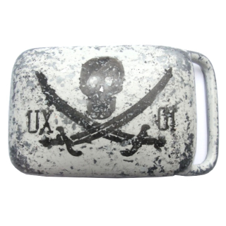 Koppel-Gürtelschnalle" Totenkopf" 40 mm, bedruckt