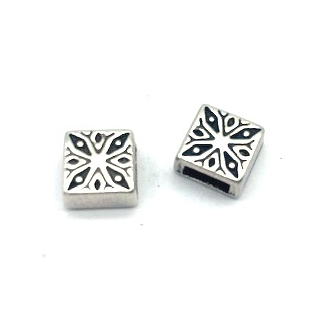 Schlaufzierteil "Arabische Fliese" 6 mm, versilbert