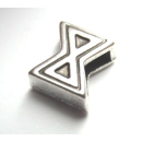 Schlaufzierteil "Salino-Sanduhr" 6 mm, versilbert