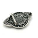 Koppel-Gürtelschnalle 40 mm, altsilber poliert