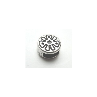 Schlaufzierteil "Flower Power" 6 mm, versilbert