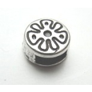 Schlaufzierteil "Flower Power" 6 mm, versilbert