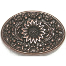 Nietzierteil "Blumenmotiv" 31 x 22 mm, altkupfer