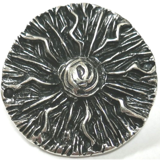 Nietzierteil "Blumenmotiv" Ø 35 mm, altsilber poliert