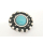 Nietzierteil 16 x 18 mm, altsilber poliert mit Stein türkis