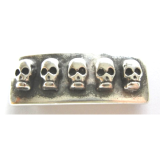 Schlaufzierteil "Totenkopf-Reihe" 10 mm, versilbert