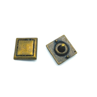 Nietzierteil 14 x 14 mm, altmessing