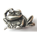 Schlaufzierteil "Frosch" 10 mm, versilbert