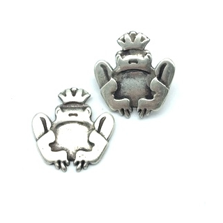 Nietzierteil "Froschkönig" 17 x 18 mm, versilbert