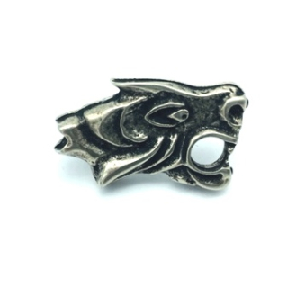 Nietzierteil "keltischer Wolf" 20 x 29 mm, altnickel