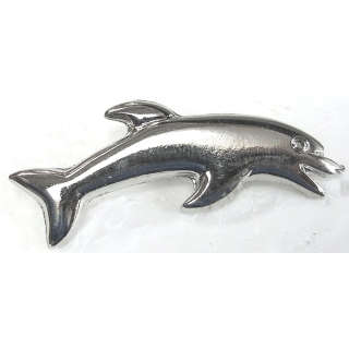 Nietzierteil "Delfin" 45 x 17 mm, vernickelt