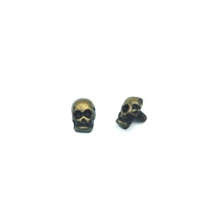 Nietzierteil "Totenkopf" 7 x 5 mm, altmessing