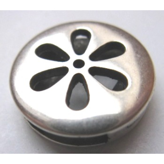 Schlaufzierteil "Blume offen" 13 mm, versilbert