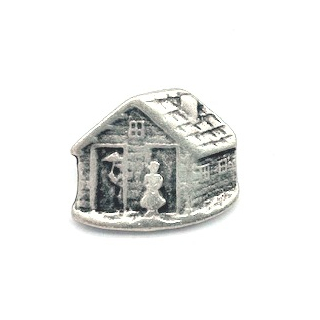Nietzierteil "Hänsel und Gretel" 20 x 16 mm, altsilber