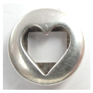 Schlaufzierteil "Herz offen" 13 mm, versilbert