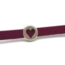 Schlaufzierteil "Herz offen" 13 mm, versilbert