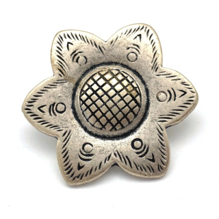 Nietzierteil "Blume" Ø 37 mm, altsilber