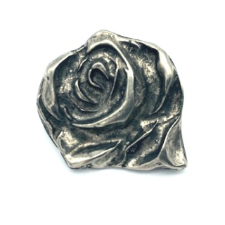 Nietzierteil "Rose" 38 x 33 mm, altnickel