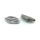 Nietzierteil 25 x 12 mm, vernickelt satiniert mit Strass...